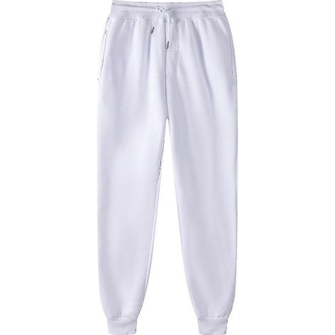 Herrenhosen, Jogginghosen, Hip-Hop-Hosen, Leggings, gepolsterte Freizeithosen-M-White