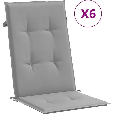 Maison Exclusive - Gartenstuhlauflagen für Hochlehner 6 Stk. Grau (1/5)