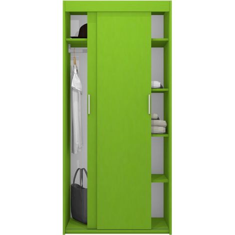 Armadio con ante scorrevoli e divisorio - Organizzazione perfetta per la tua cameretta - Verde mela