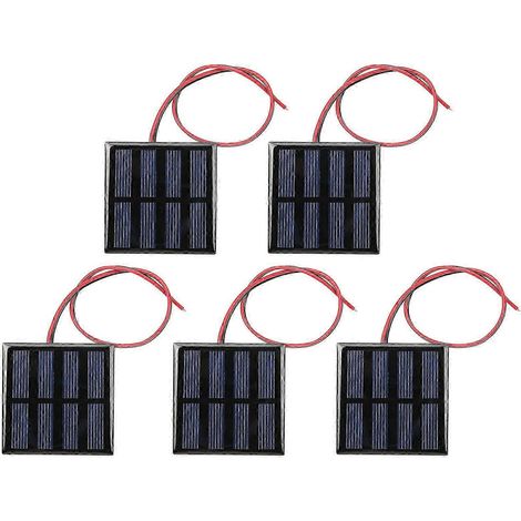 Lot de 5 mini modules d'alimentation solaire avec câble rouge et noir de 30 cm, 2 V CC, 150 mA, édition C (1/4)