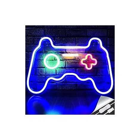 MINKUROW Luci Al Neon Forme Di Joystick Led Insegne Al Neon Regali Per Console Per Videogiochi In Camera Da Letto Per Adolescenti (1/5)