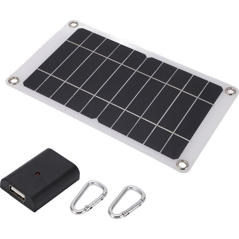Panneau Solaire Monocristallin Portable 7.5W 5V USB - Chargeur de Batterie pour Extérieur