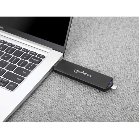 Manhattan 130639 Speicherlaufwerksgehäuse SSD-Gehäuse Schwarz M.2