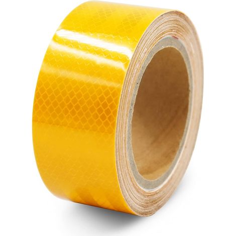 Bande réfléchissante haute visibilité, autocollante, jaune, pour voitures, camions, remorques, camping-cars, poussettes, casques, 25 m x 5 cm