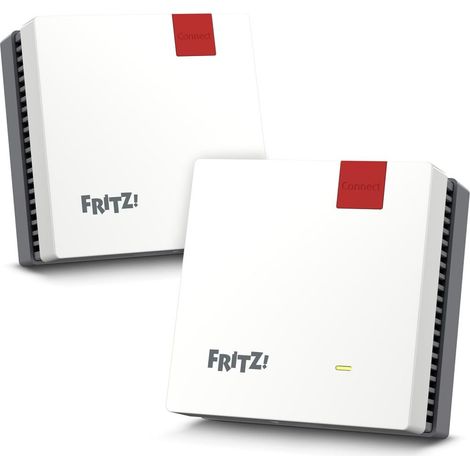 FRITZMESH SET 1600 LOT DE 2 (2 X FRITZRÉPÉTEUR, IDÉAL POUR ROUTEUR INTERNET OU MODEM À FIBRE OPTIQUE (ONT), COUVERTURE WI-FI P