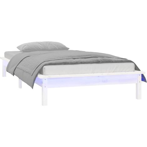 Giroletto con LED Bianco 90x190 cm Single in Legno Massello vidaXL (1/5)