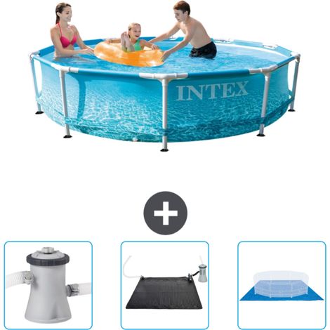 Intex-Schwimmbecken mit rundem Rahmen – 305 x 76 cm – Wasserdruck – im Lieferumfang enthalten Accessoire CB79