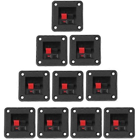 10 Stück 2-polige Lautsprecherklemmen, Push-Terminal-Board-Steckverbinder-Kits (1/5)