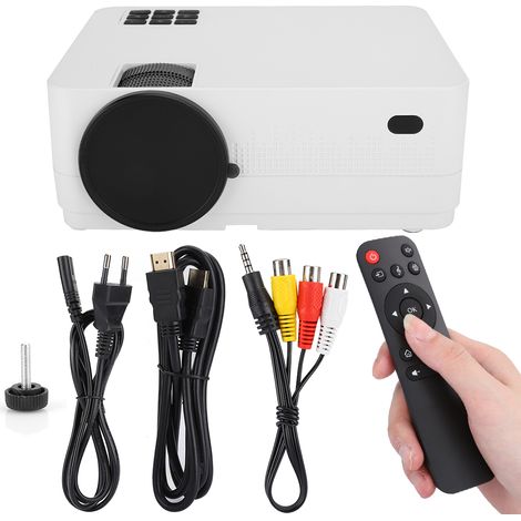 Mini-HD-Projektor für Heimkino, Mediaplayer mit EU-Stecker, Weiß (1/5)