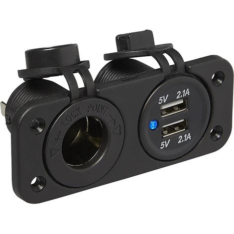 ProPlus Prise femelle DIN + USB double prise 12 - 24 V/DC (1/5)