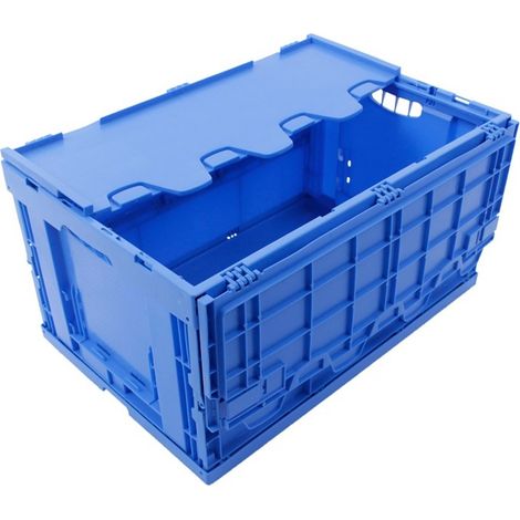 PROVOST - Bac pliable Provost avec couvercle intégré - Polypropylène bleu 600 x 400 x 330 mm (1/4)