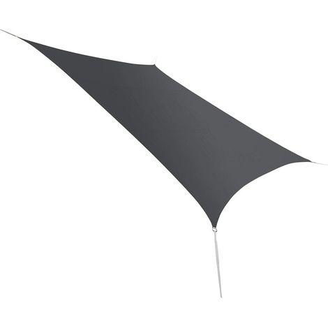 Voile d'ombrage rectangulaire 2,00 x 1,40 m en polyester 140 g/m² – Déperlant – Couleur ardoise pour balcon – Jardideco (1/2)