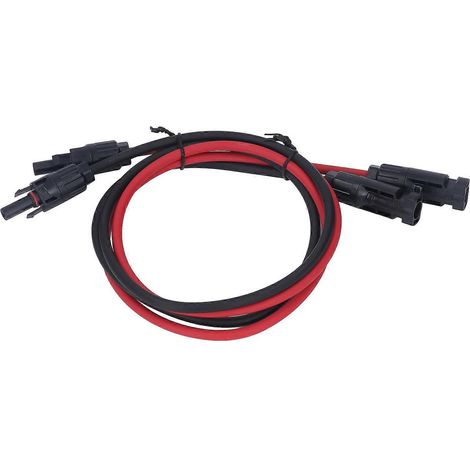 20242 pièces Câble d'extension pour panneau solaire 12AWG 4mm² Noir Rouge avec connecteurs mâle et femelle 1000 V CC 1 m / 3,3 pi (1/5)