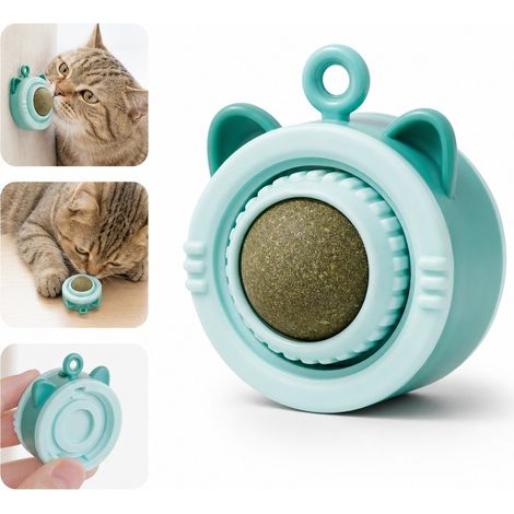 1 Pièce Jouet Rotatif Bleu en ABS pour Chat, Dimensions 7×5.5×3 cm, Jouet à Herbe à Chat pour Divertissement (1/5)