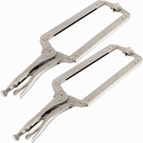 Lot de 2 pinces en C robustes de 45,7 cm (18 pouces), outil multifonctionnel pour le travail du bois, la fixation et le soudage. (1/5)