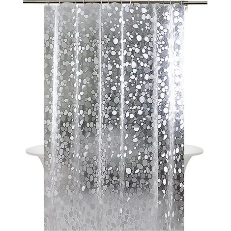 Doublure de rideau de douche étanche, rideau de douche à motif pavé 3D pour cabines de douche et baignoires, 200x180cm 1 pièce (1/5)