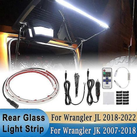 LED-Heckscheiben-Heckklappen-Innenraumleuchte für Jeep Wrangler JK JKU 2007-2018 JL JLU 2018-2022, 100 cm, mit Fernbedienung