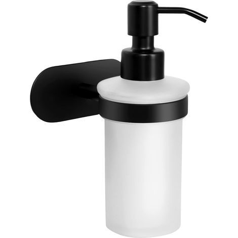 No-Drill Soap Dispenser - Bathroom Soap Holder, Wall-Mounted Toilet Soap Dish (Stainless Steel (Black)) (1/5)