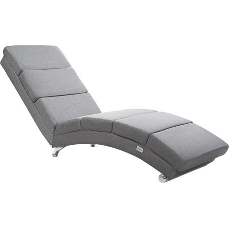 Poltrona relax "London" con piedini cromati Stoffa grigio (1/5)