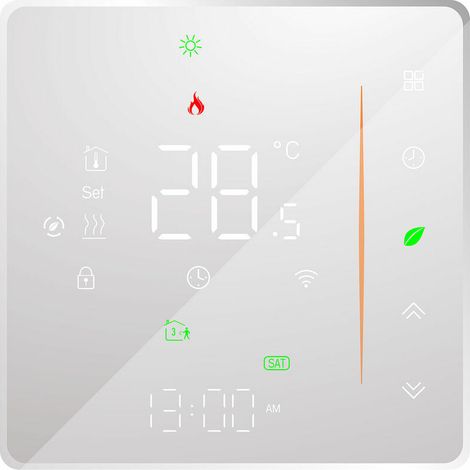 Thermostat intelligent WiFi Thermostat programmable hebdomadaire prend en charge le contrôle tactile/application mobile/commande vocale compatible avec Alexa/Google Home, pour chaudière à eau/gaz 5A b (1/5)
