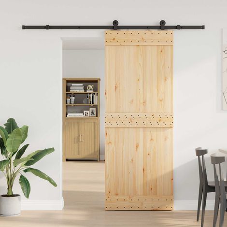 vidaXL Porta scorrevole NARVIK 80 x 210 cm (213,5 cm) Naturale e
