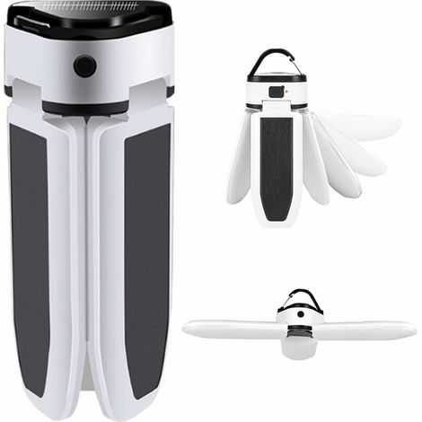 Lanterne De Camping Portable, Lumière Solaire LED Rechargeable par USB Éclairage Extérieur Puissant Lampe De Secours Équipement De Voyage Portable pour La Randonnée La Pêche Le Camping (1/5)