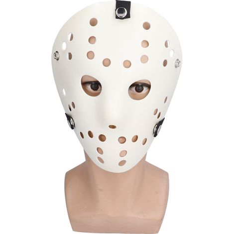 Masque de hockey blanc effrayant pour Halloween, costume et accessoire cosplay adulte et enfant (1/5)