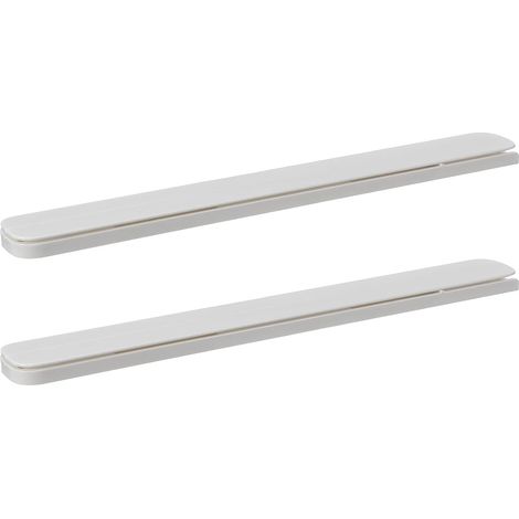 Self-Adhesive Drawer Runners White Drawer Guide Rail for Cupboards, Cabinets and Dressing Tables Quick Adhesive Installation 2 Rails 8 Stickers 10.39 X 1.18 X 0.39 in (1/5)