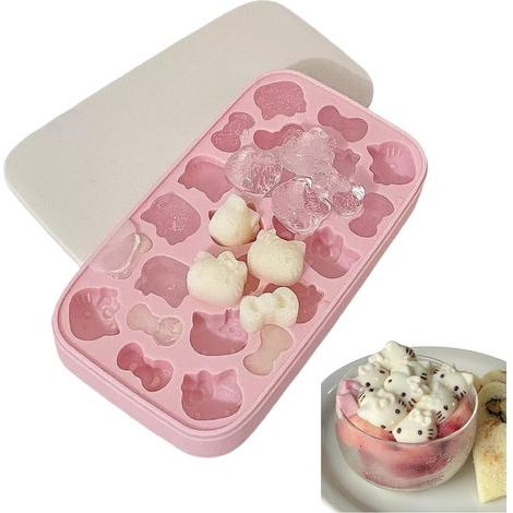 Stampi in silicone a forma di gatto per orsetti gommosi, cioccolatini e cubetti di ghiaccio: stampi da forno con 24 cavità, realizzati in silicone alimentare per dolci e dessert fatti in casa. (1/5)