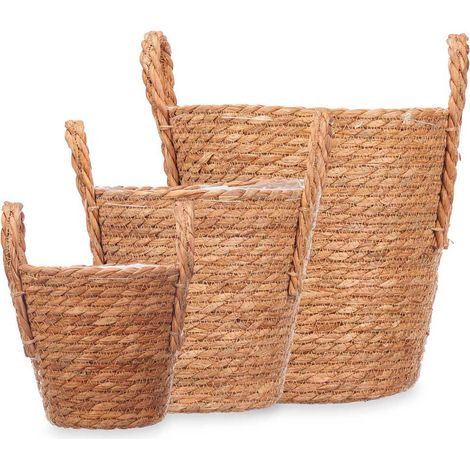 Paniers en osier ESPARTO avec poignées, 3 pièces