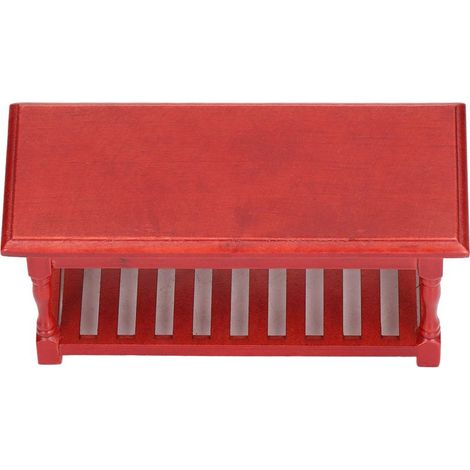 Table basse miniature 1:12 poupée, meuble simulation décoration accessoire, couleur acajou, mobilier mini maison de poupée (1/5)