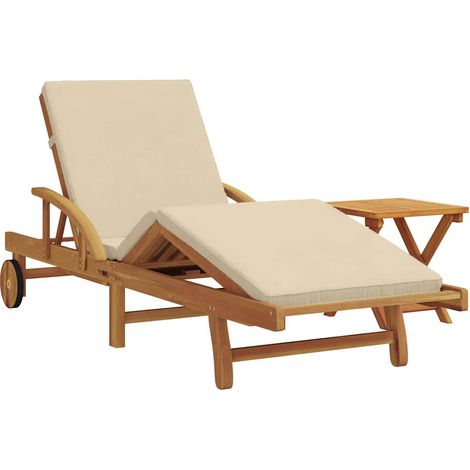 Maison Exclusive - Lettino da sole 2 pcs Beige Legno di Acacia Massello (1/5)