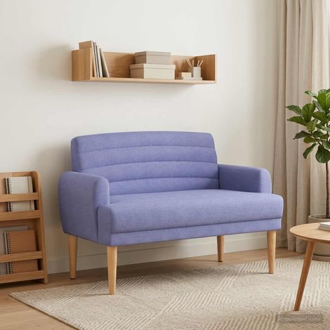 vidaXL Canapé love seat avec capitonnage en boutons Bleu denim Tissu (1/5)
