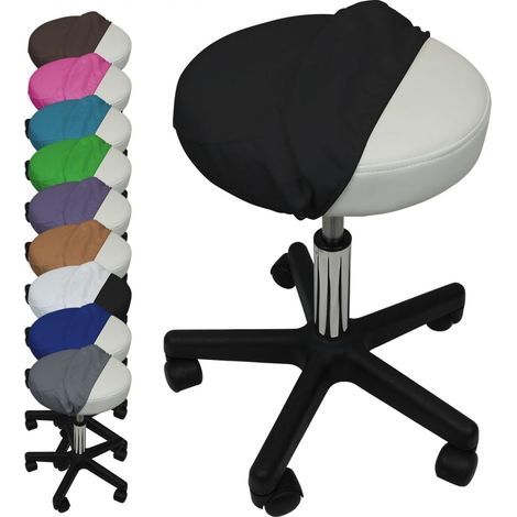 1 Drap Housse Tabouret Rond, Polyester Éponge Extensible 33-37cm, Confort Design Lavable 30° (1/3)