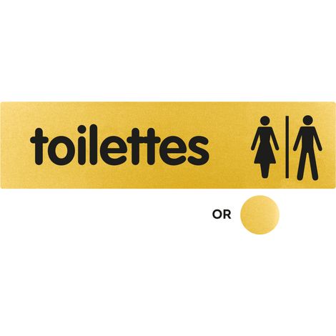 Plaque de porte Toilettes H/F - Classique or 170x45mm - 4491233 (1/2)