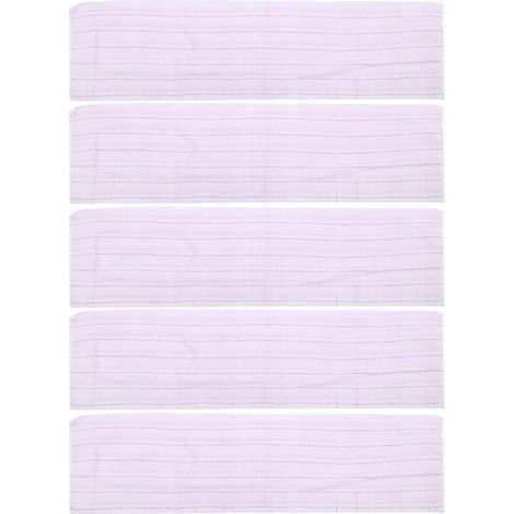 Gant de Douche Exfoliant 5 Pièces Polyester Serviette de Bain Double Face Nettoyage Corps Doux Rose 24x90cm (1/5)