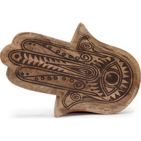 Bandeja larga 30x20.5x2.5cm - Hamsa Negro