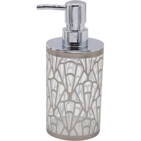 Dispenser per sapone liquido accessorio bagno argento stile contemporaneo dosatore portasapone arredo bagni (1/2)
