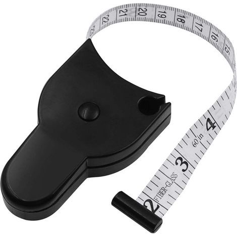 Mètre ruban corporel, noir 150 cm, ruban rétractable, d'occasion (1/4)