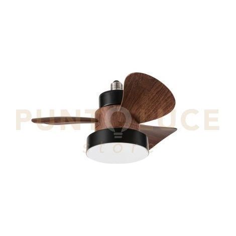 EDDY VENTILATORE LED 15W CCT 3000K 4000K 6000K 1125Lm CRI97 220-240V 50/60Hz CON TELECOMANDO  NERO CON PALE NOCE SCURO DIMMERABILE