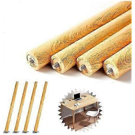 Ensemble de pieds de meubles en bois, 4 pièces, robustes et durables, adaptés aux établis, bureaux, comptoirs de bar ou tables hautes (71 cm + 30 cm). (1/5)