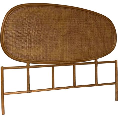 Dark rattan headboard 140x3x120 cm - Samoa (1/5)