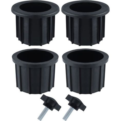 2 kits (6 pièces) de pièces de rechange pour pied de parasol, comprenant 4 anneaux de fixation pour parasol et 2 vis de réglage. (1/5)
