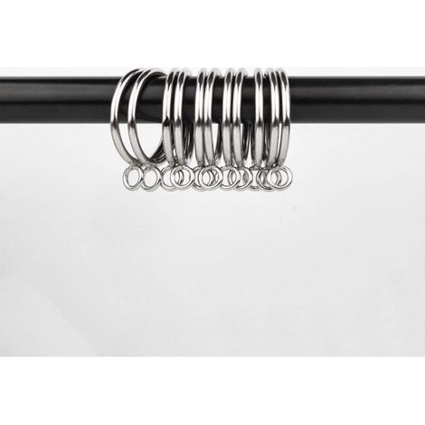 50 Pièces Anneaux de Rideau en Métal, Anneaux de Suspension de Rideau de Diamètre Intérieur Argenté de 38mm, Anneaux de Rideau en Métal Argenté pour Rideau de Douche de Porte de Fenêtre (1/3)