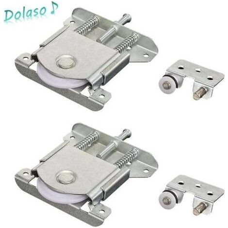 PA 2 Paires Roulette Porte Coulissante Placard,Roulette de Coulissante,Rouleau Placard,Meubles Roues Coulissante,pour Armoires, Fenêtres, Portes Coulissantes (Argent) (1/4)