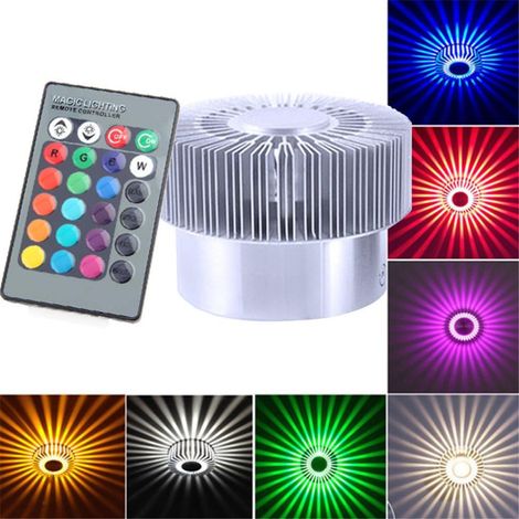 Applique murale LED RGB en forme de tournesol, lampe cylindrique creuse à 360 degrés aux couleurs vives, idéale pour le salon, la chambre, l'escalier ou le couloir (argenté) (1/5)