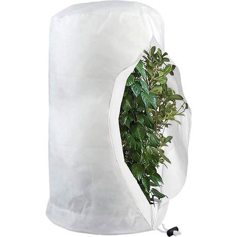 Telo di copertura traspirante per piante con cerniera - Protezione dal gelo per le piante - Protezione invernale per gli alberi - Telo resistente al gelo con coulisse - Protezione dal gelo (1/5)