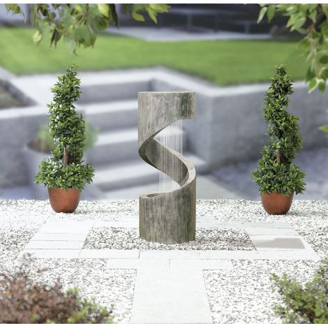 Easy Fountain Spiral Showers LED Garden Water Feature Stone Effect Modern (1/2)