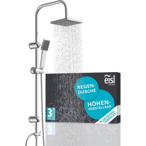 Colonne de Douche Pluie 2en1, Pommeau Anti-Calcaire, Chrome (1/5)