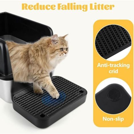 Rampe accès bac litière marchepied chat, pelle litière filtre pieds caoutchouc antidérapants pour chatons âgés (1/4)